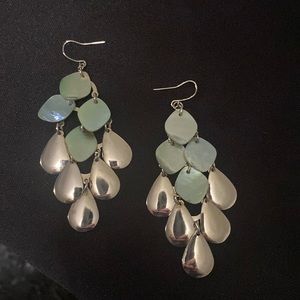Silver and Shell Drip Earrings